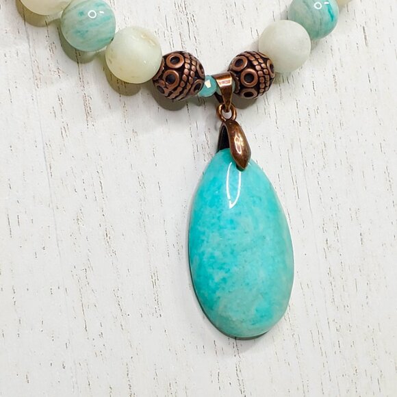 Amazonite and Crystal Necklace - Picture 11 of 11